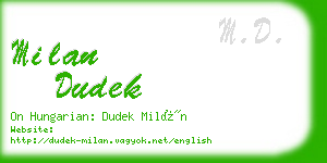 milan dudek business card